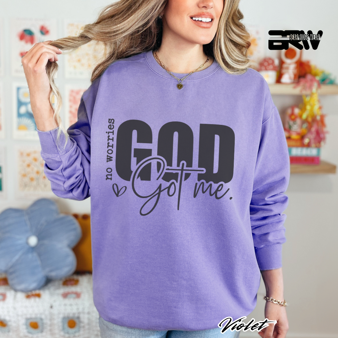 'No Worries, God Got Me' Faith Long-Sleeve Tee