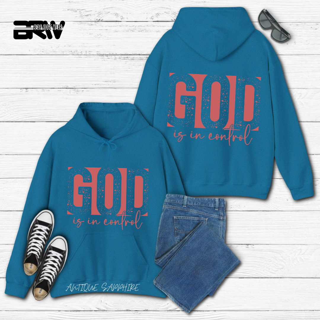 'God Is In Control' Pink Stroke  Faith Hoodie