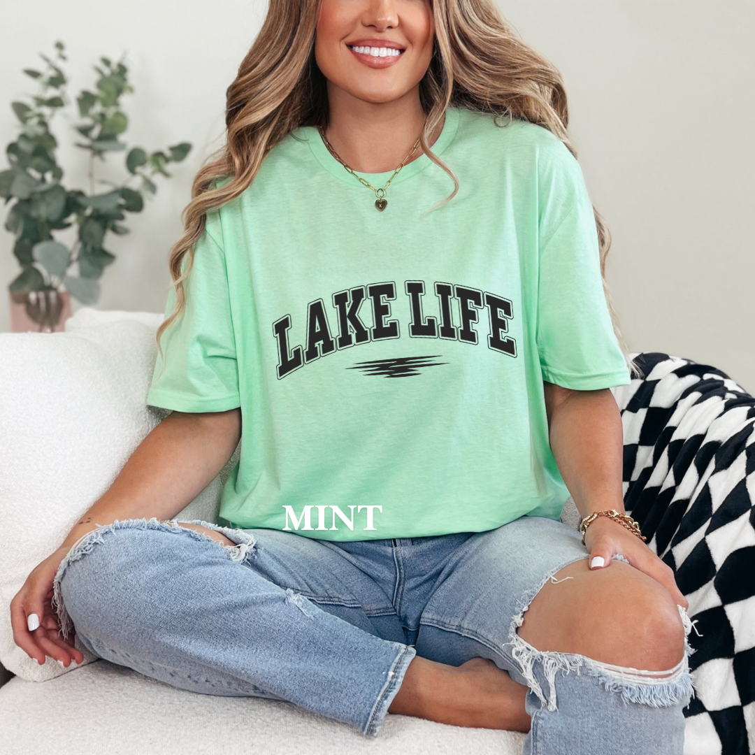 "Black  Stroke Lake Life" Tee