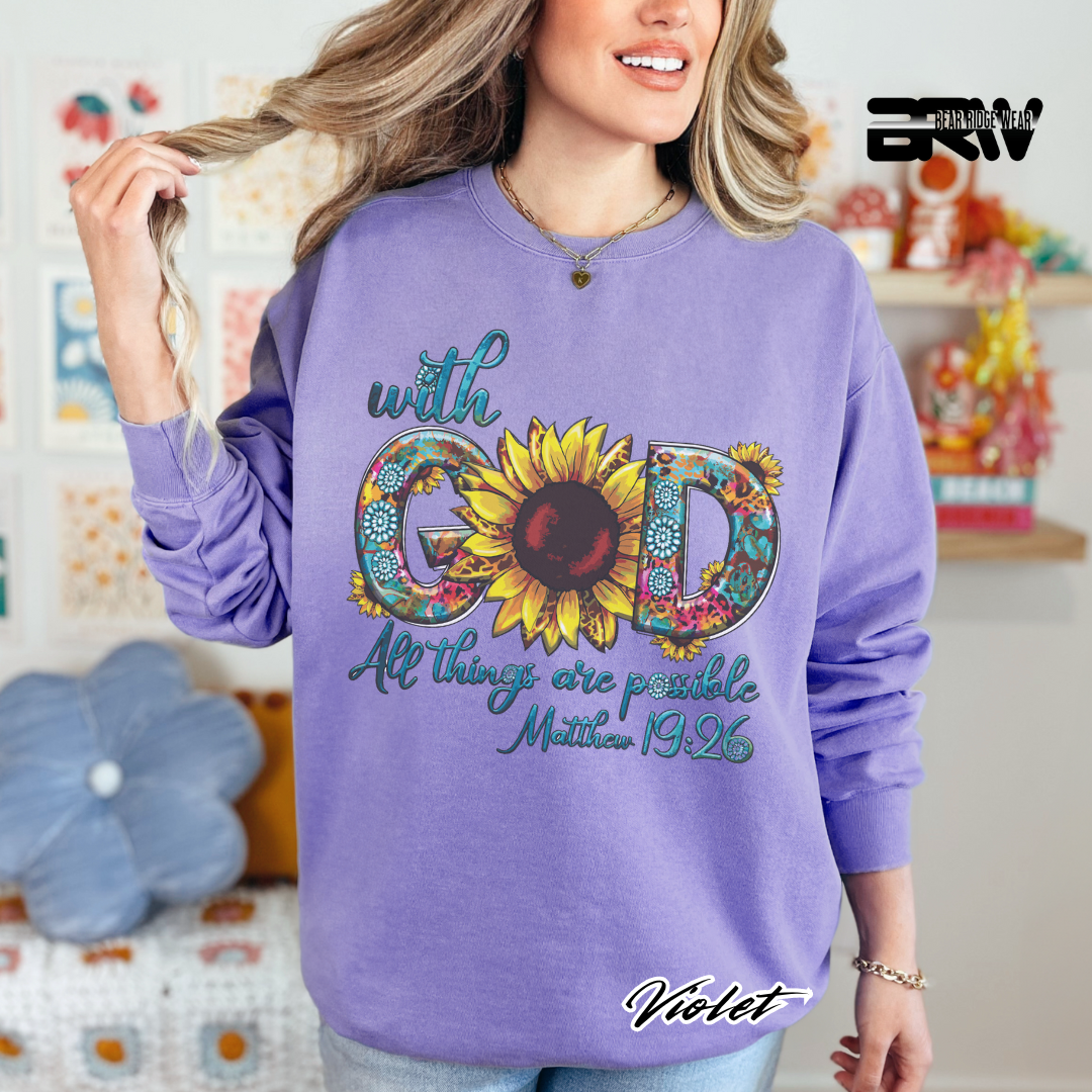 'With God All Things Are Possible' Long-Sleeve Faith Tee