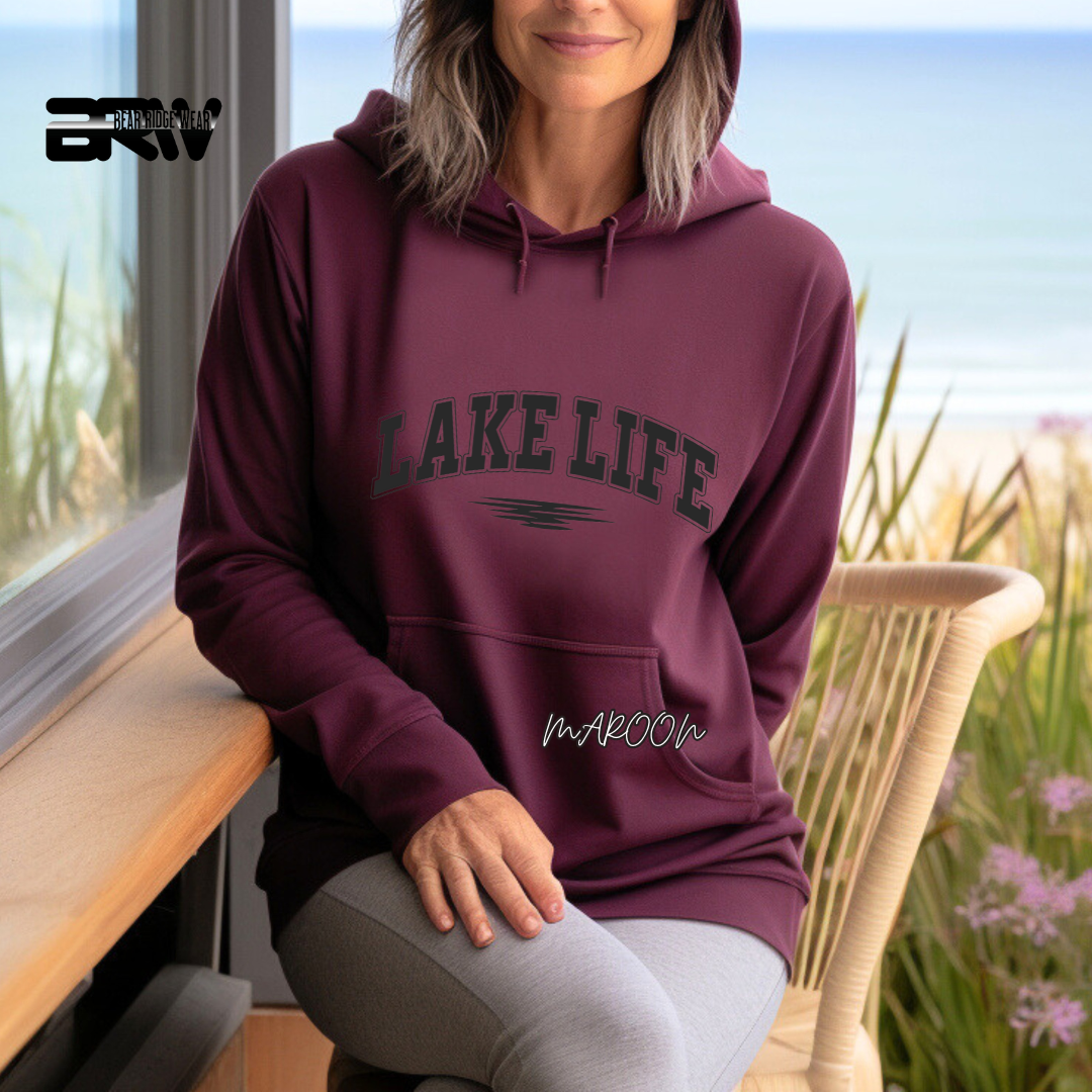 "Black Stroke Lake Life" Hoodie