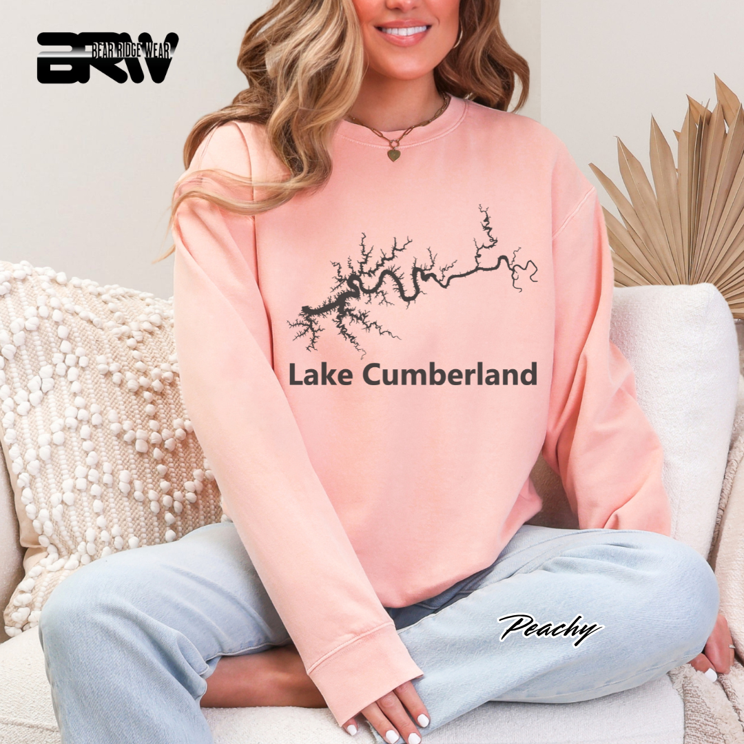 'Black Lake Cumberland Map' Crewneck Sweatshirt