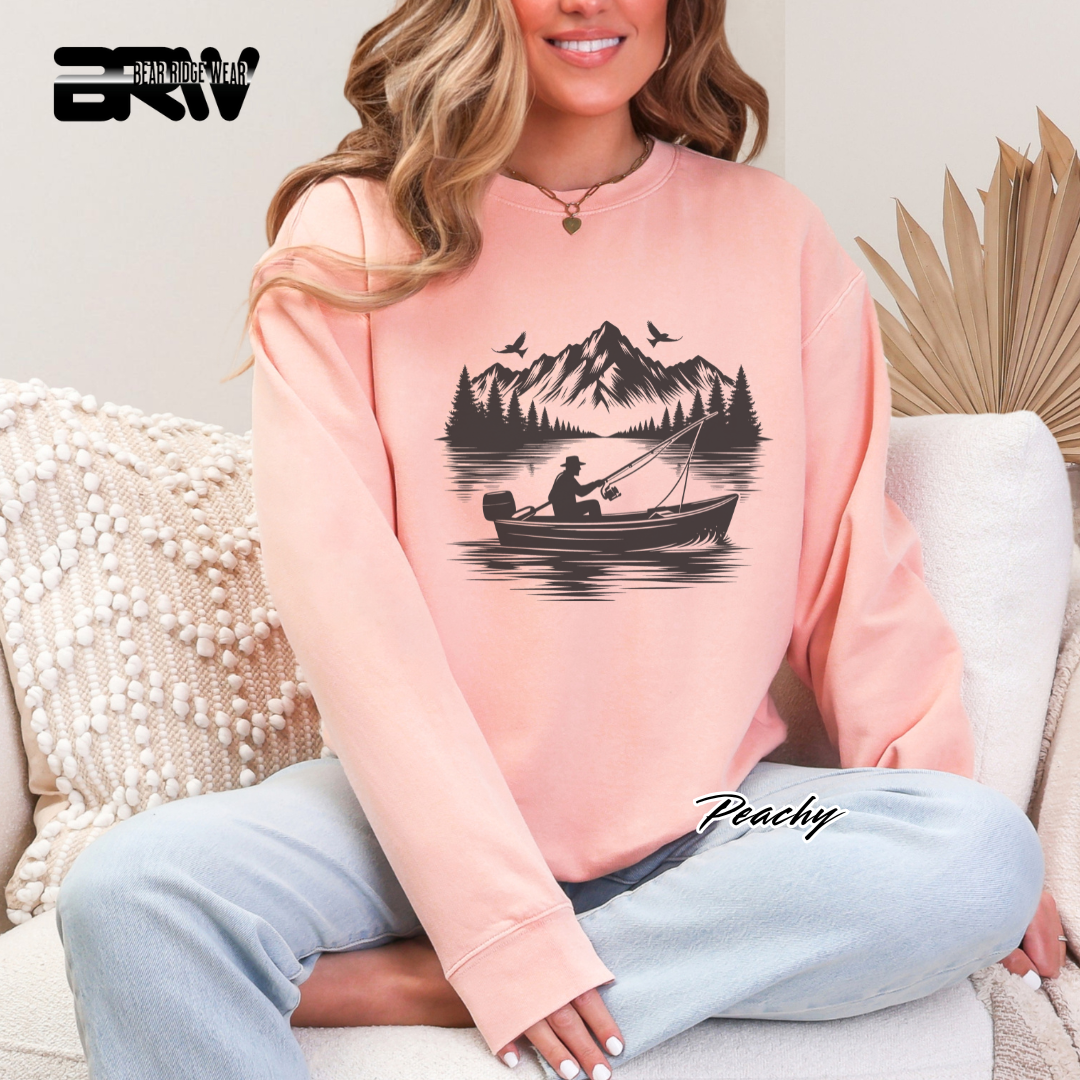 'Boat in the lake' Everyday Crewneck Sweatshirt