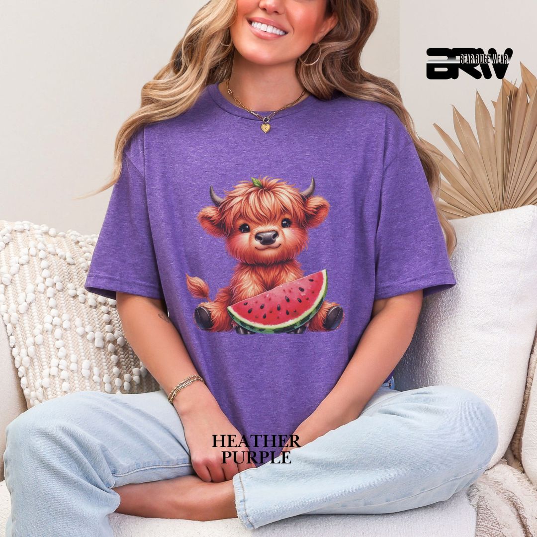 'Highland Cow-Watermelon' 2 Summer Tee