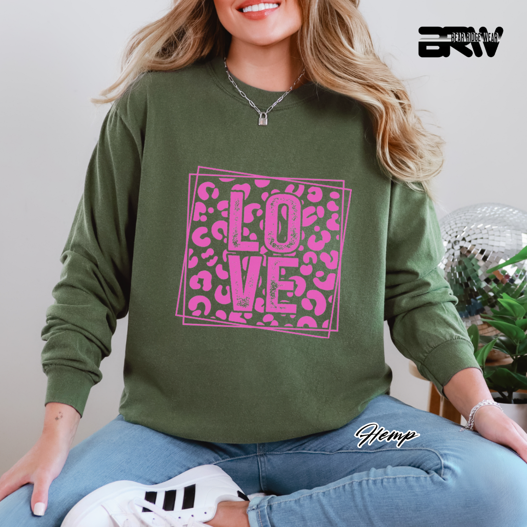 'Love' Leopard Long Sleeve Tee