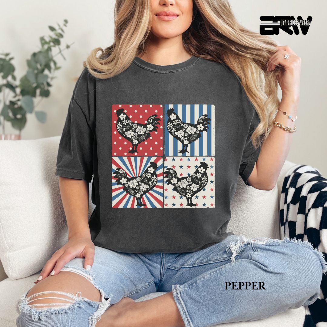 4th Of July Chickens - Patriotic Tee