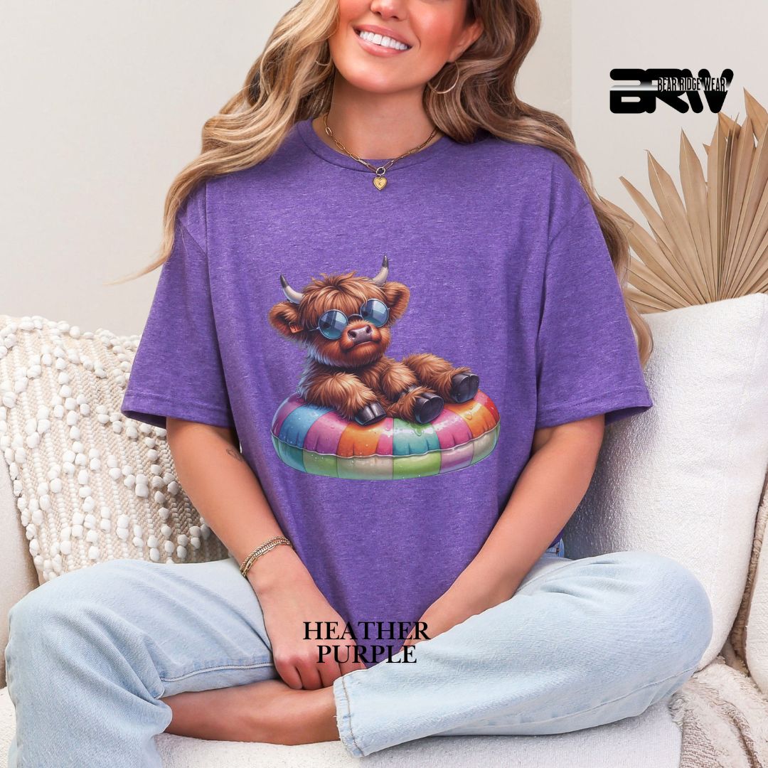 'Highland Cow-Float' 2 Summer Tee