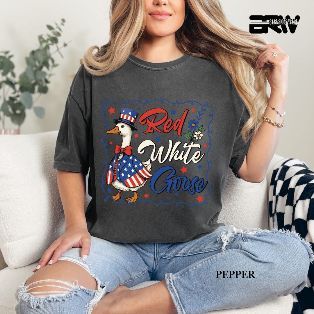 Red-White Goose- Patriotic Tee