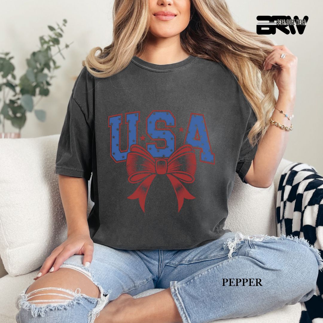 USA-Bow- Patriotic Tee