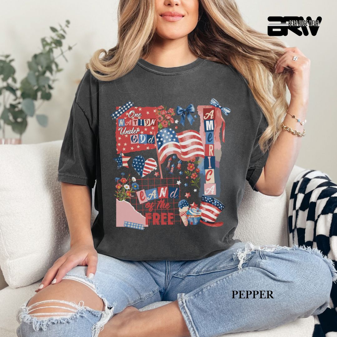 America One Nation- Patriotic Tee