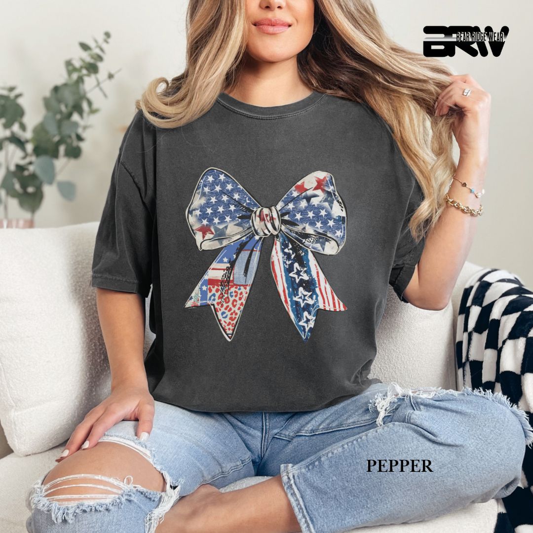 Bow- Patriotic Tee
