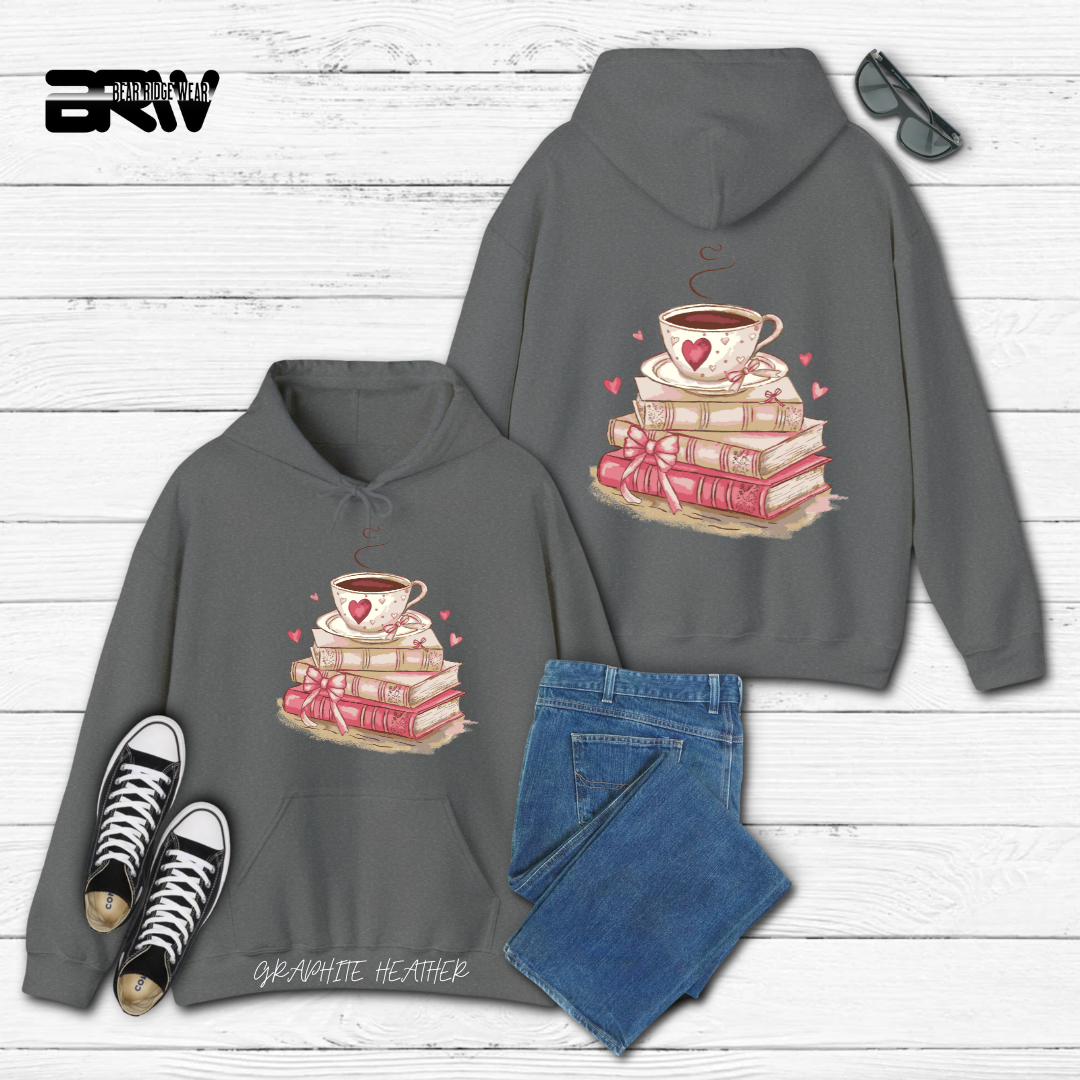 'Coffee on top of the books' Hoodie