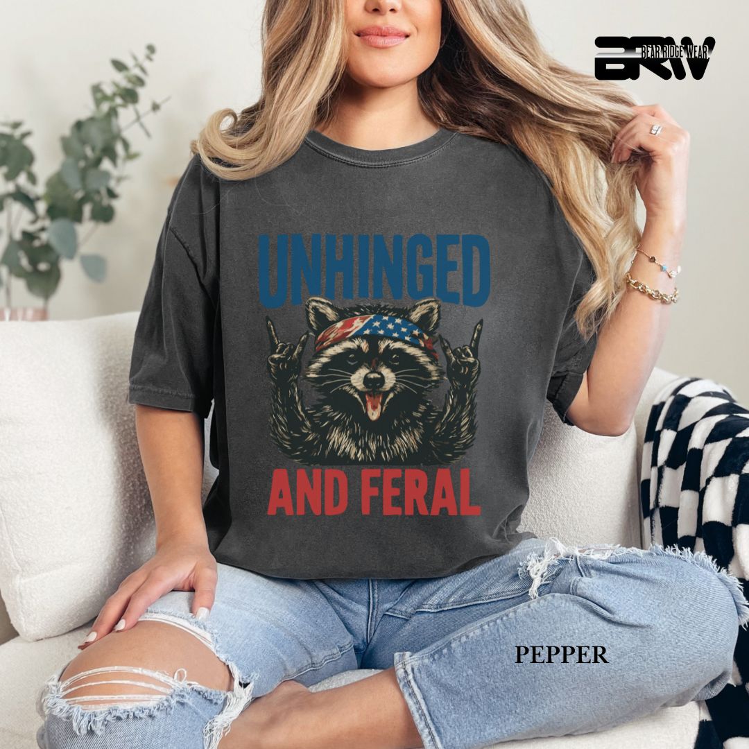 Unhinged and Feral-Raccoon- Patriotic Tee