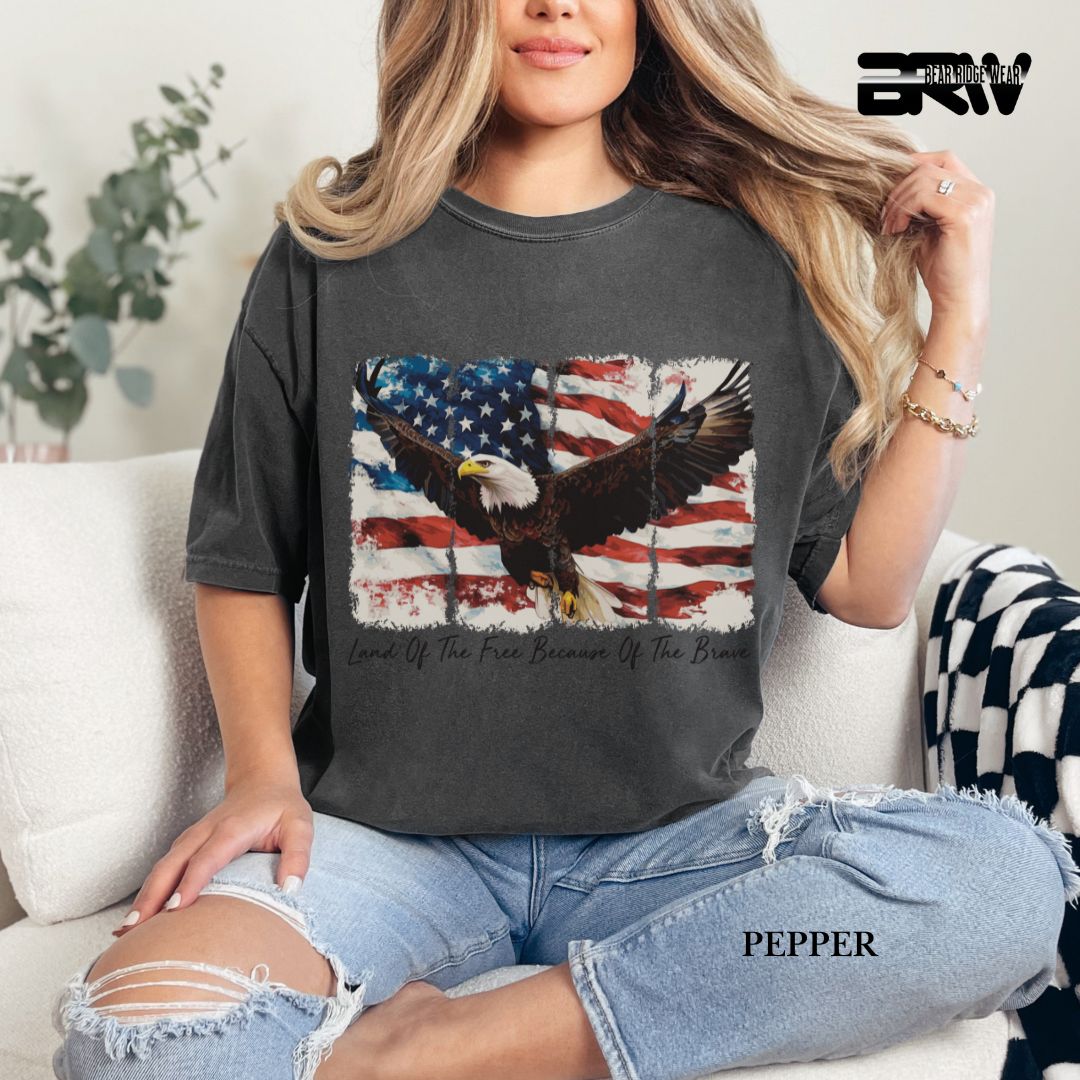 Land Of The Free-Eagle- Patriotic Tee