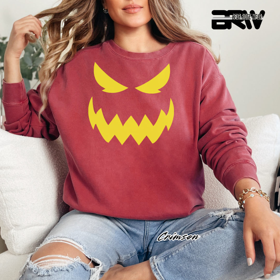 'Scary Pumpkin face' Fall Long Sleeve Tee