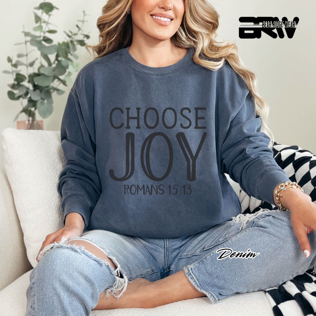 'Choose Joy, Romans 15:13' Faith Long-Sleeve Tee