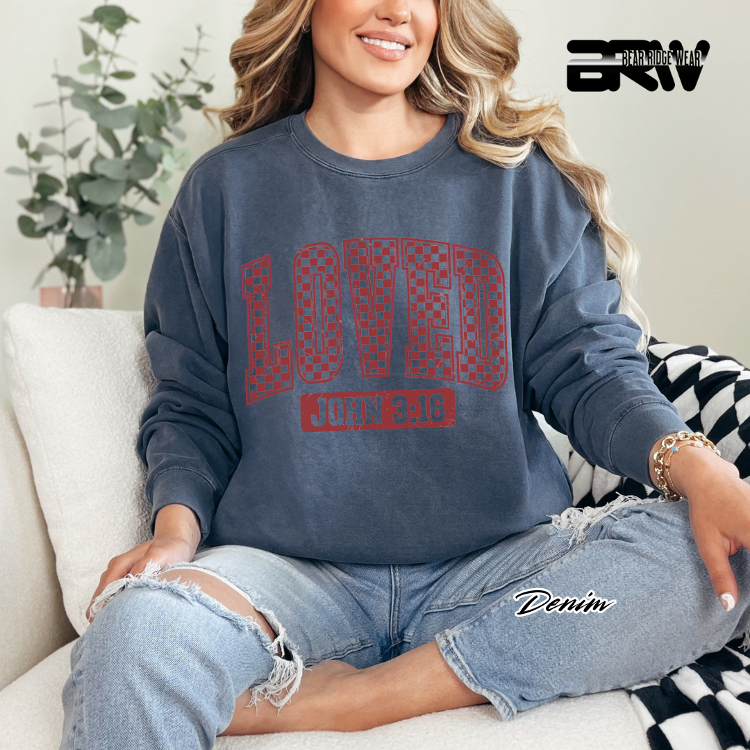 'Loved, John 3:16' Faith Crewneck Sweatshirt