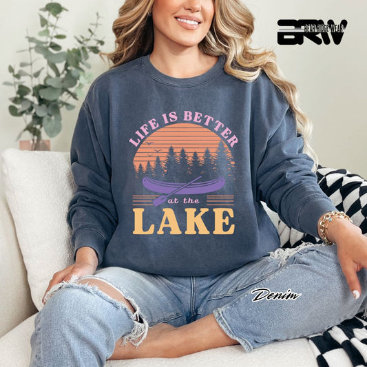 'Life Is Better At The Lake' Summer Crewneck Sweatshirt