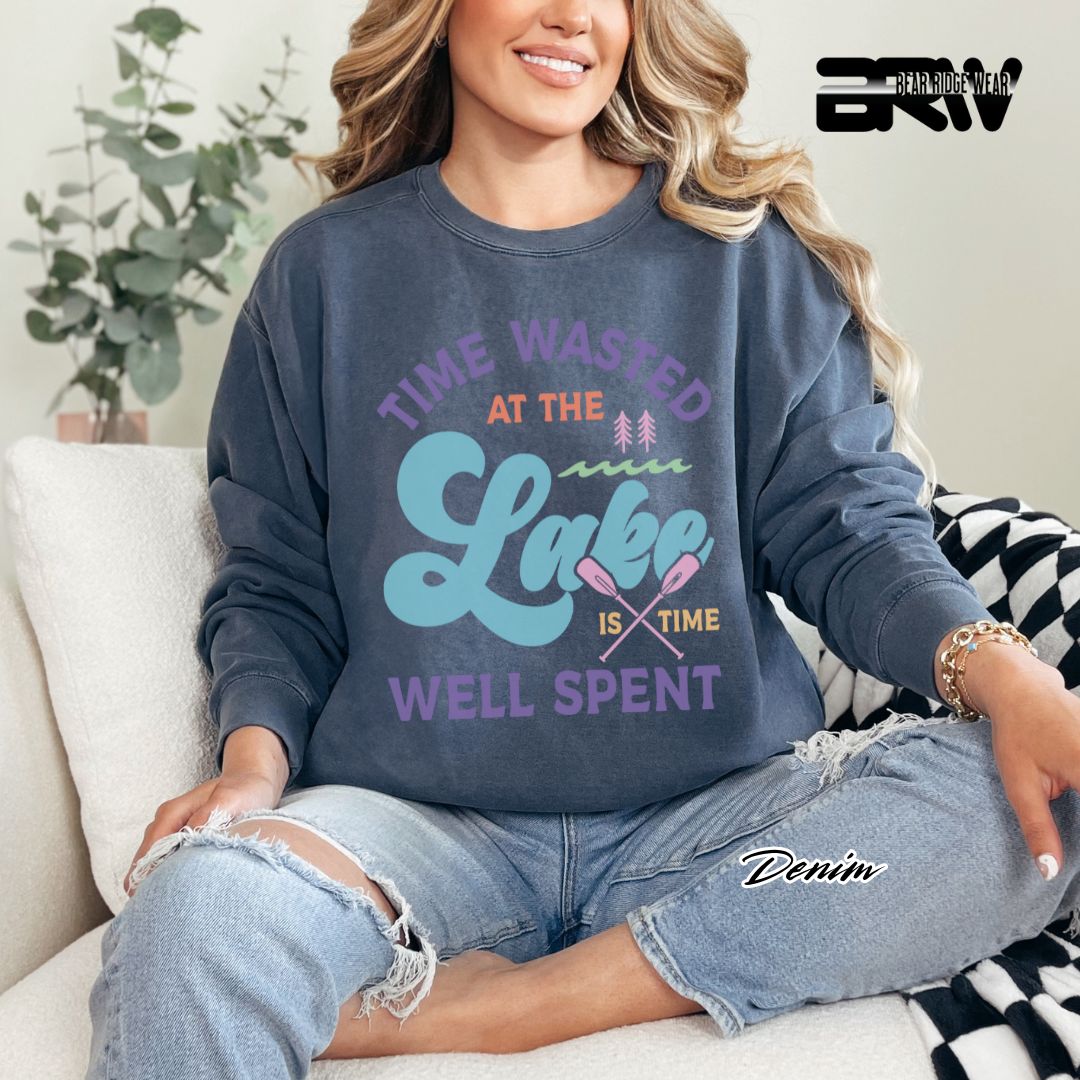 'Time Wasted At The Lake' Summer Crewneck Sweatshirt