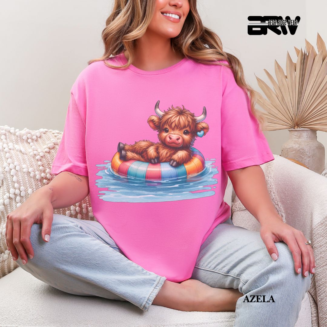 'Highland Cow-Float'  Summer Tee