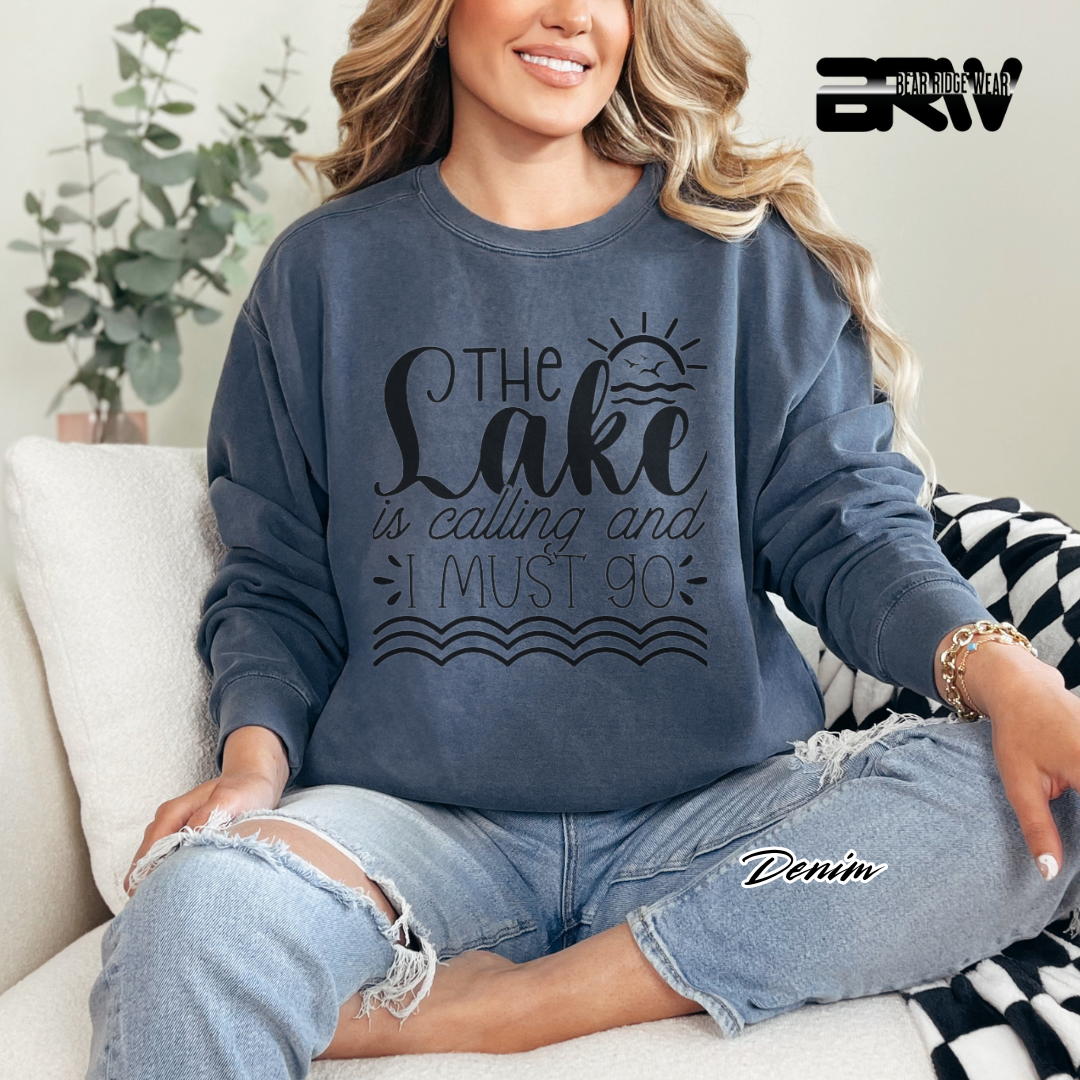 'The Lake Is Calling I Must Go' Crewneck Sweatshirt