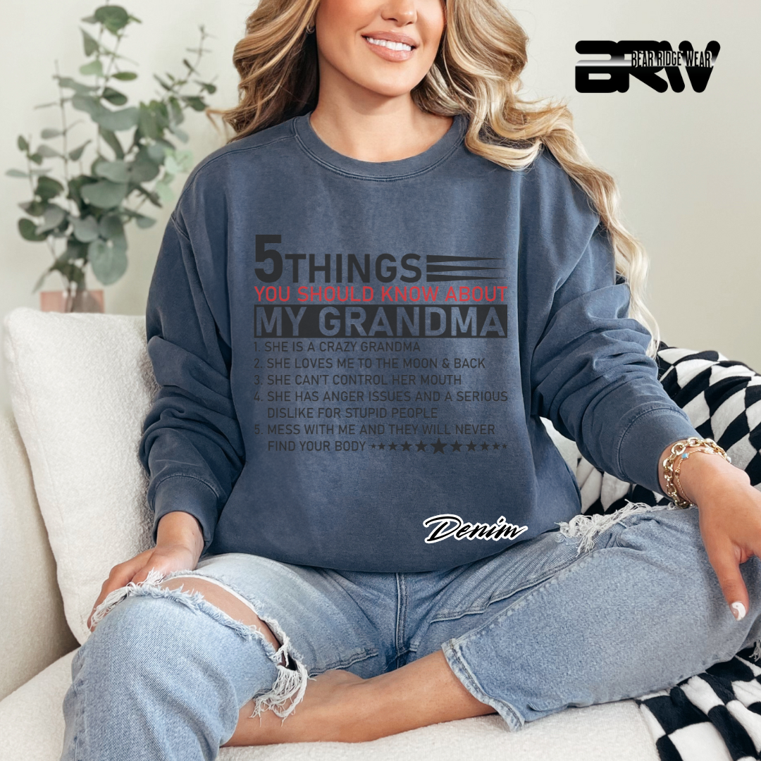 '5 Things You Should Know About Grandma' Crewneck Sweatshirt
