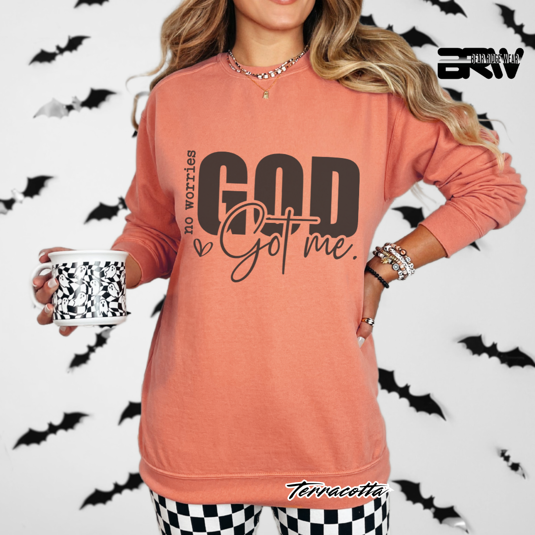'No Worries, God Got Me' Faith Long-Sleeve Tee