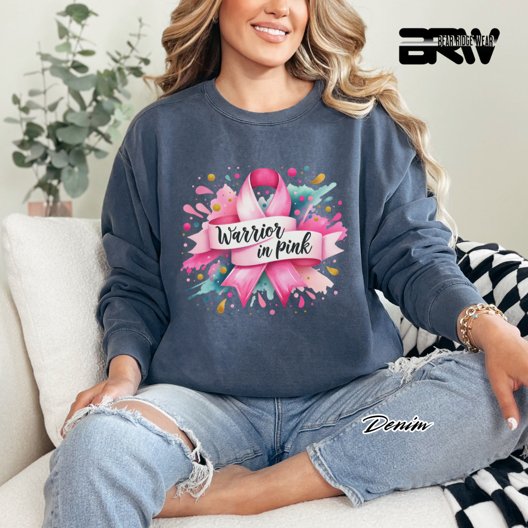 'Warrior In Pink' Awareness Crewneck Sweatshirt