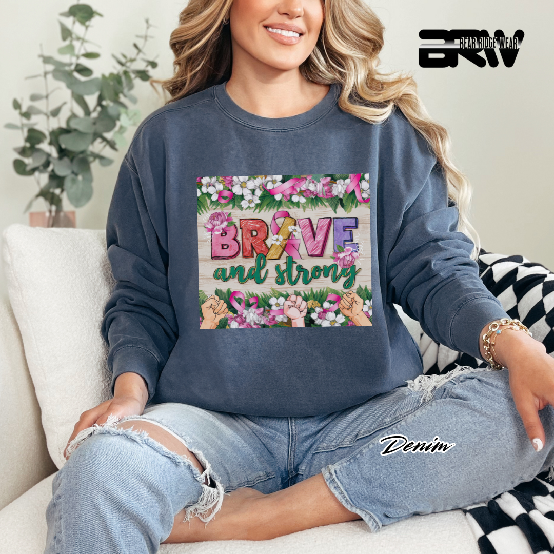'Brave And Strong' Awareness Long Sleeve Tee