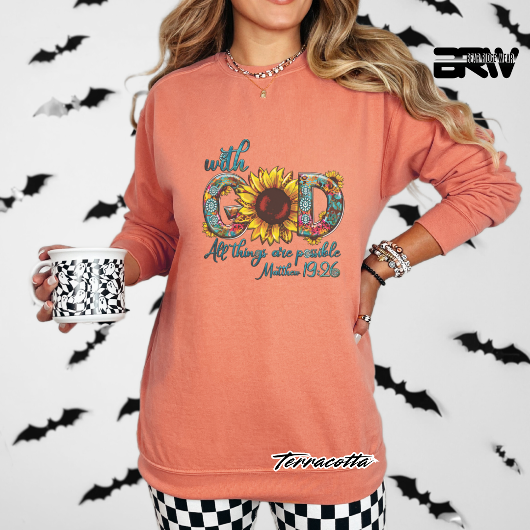 'With God All Things Are Possible' Long-Sleeve Faith Tee