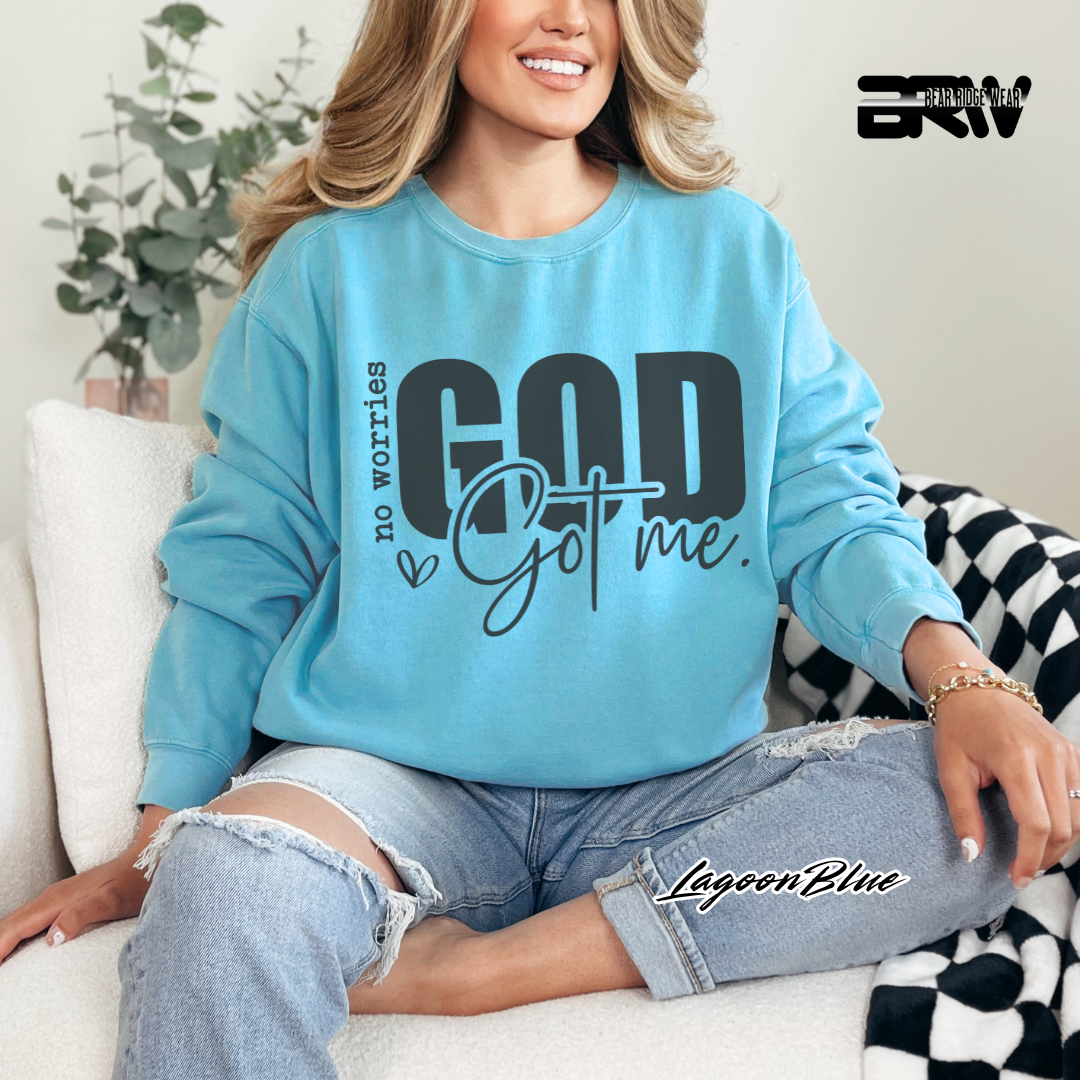 'No Worries, God Got Me' Faith Long-Sleeve Tee