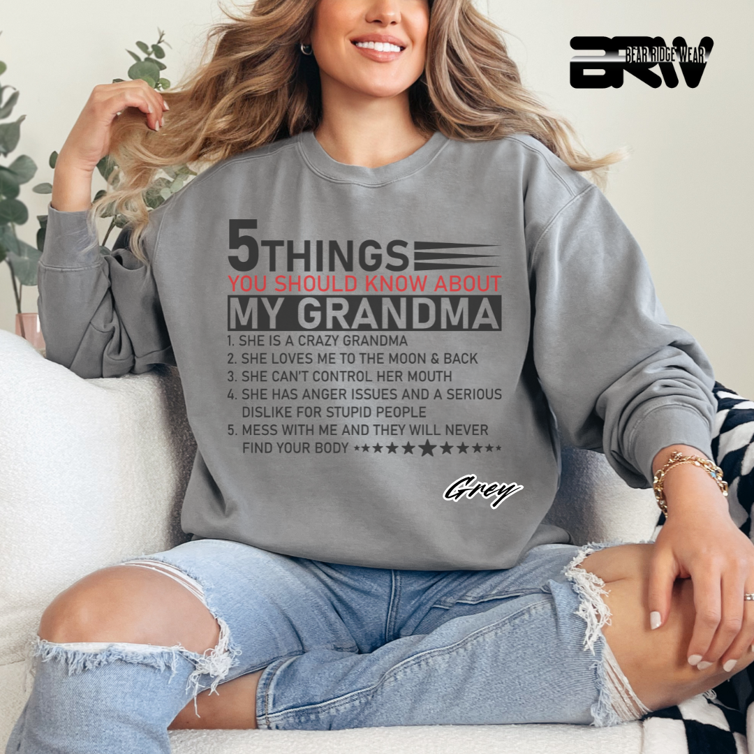 '5 Things You Should Know About Grandma' Crewneck Sweatshirt