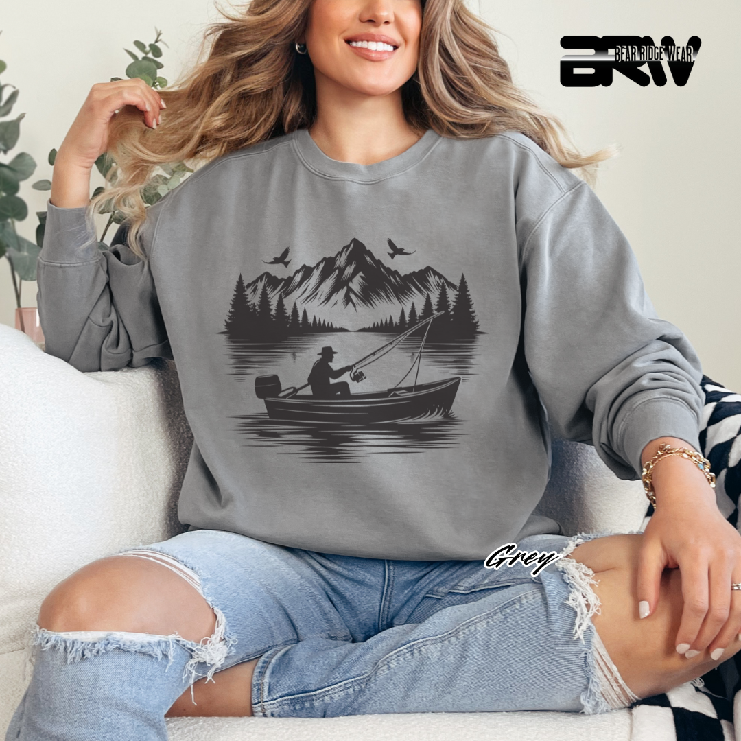 'Boat in the lake' Everyday Crewneck Sweatshirt