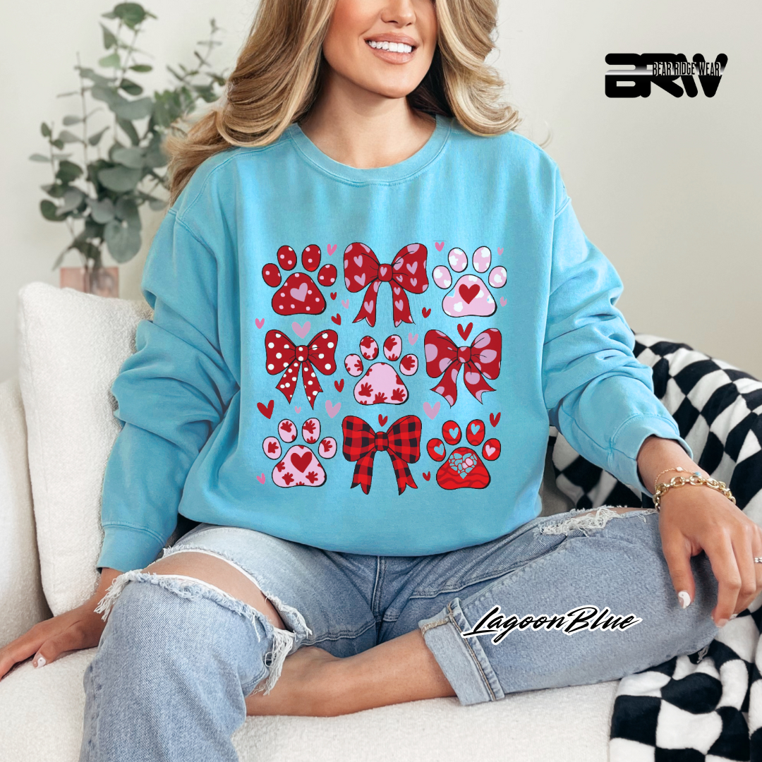 'Dog Paws and Ribbons' Long Sleeve Tee