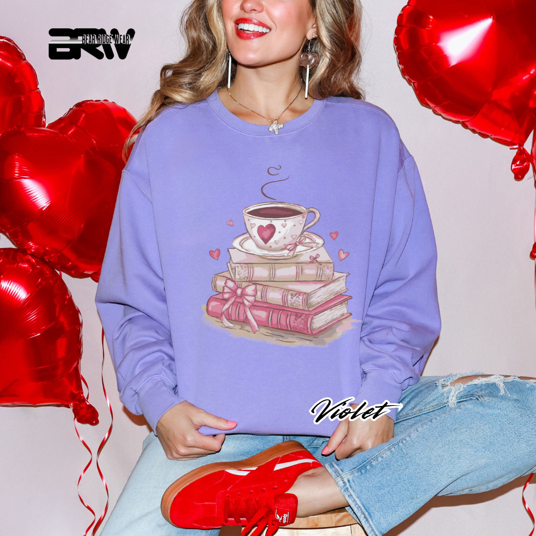 'Coffee on Top of the Books' Long Sleeve Tee