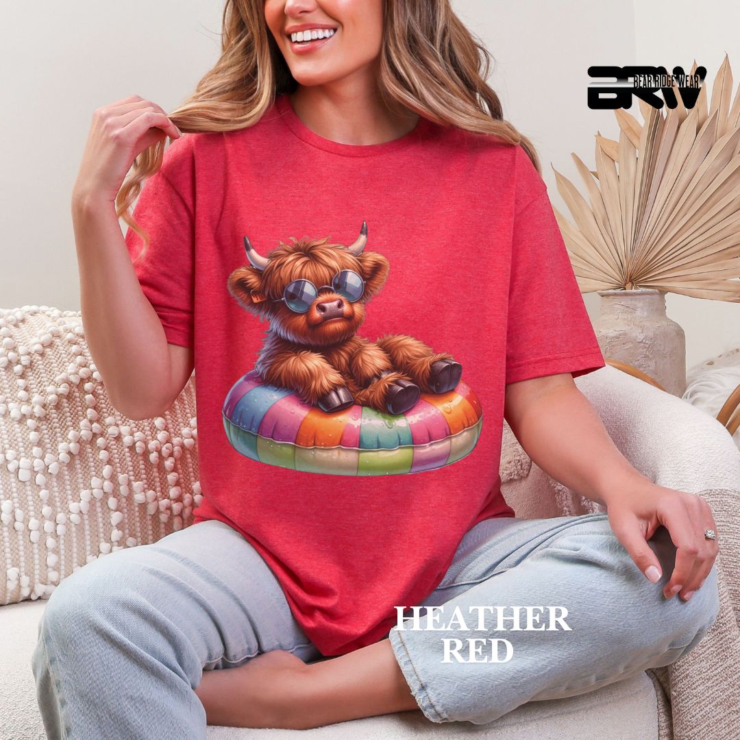 'Highland Cow-Float' 2 Summer Tee