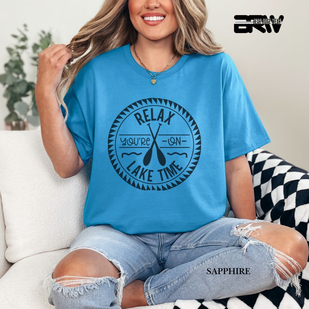 'Relax You're On Lake Time' 3 Summer Tee