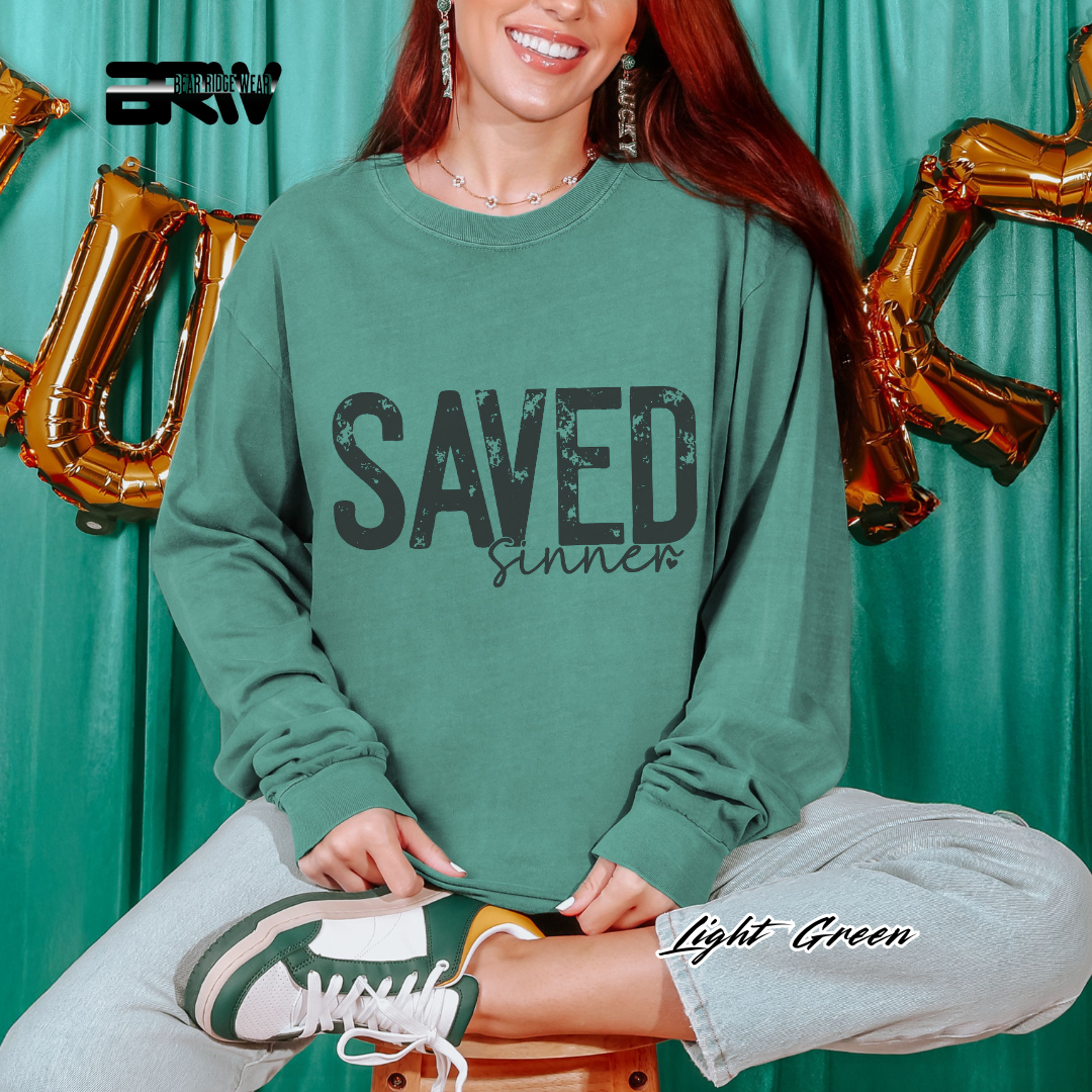 'Saved Sinner' Long Sleeve Faith Tee