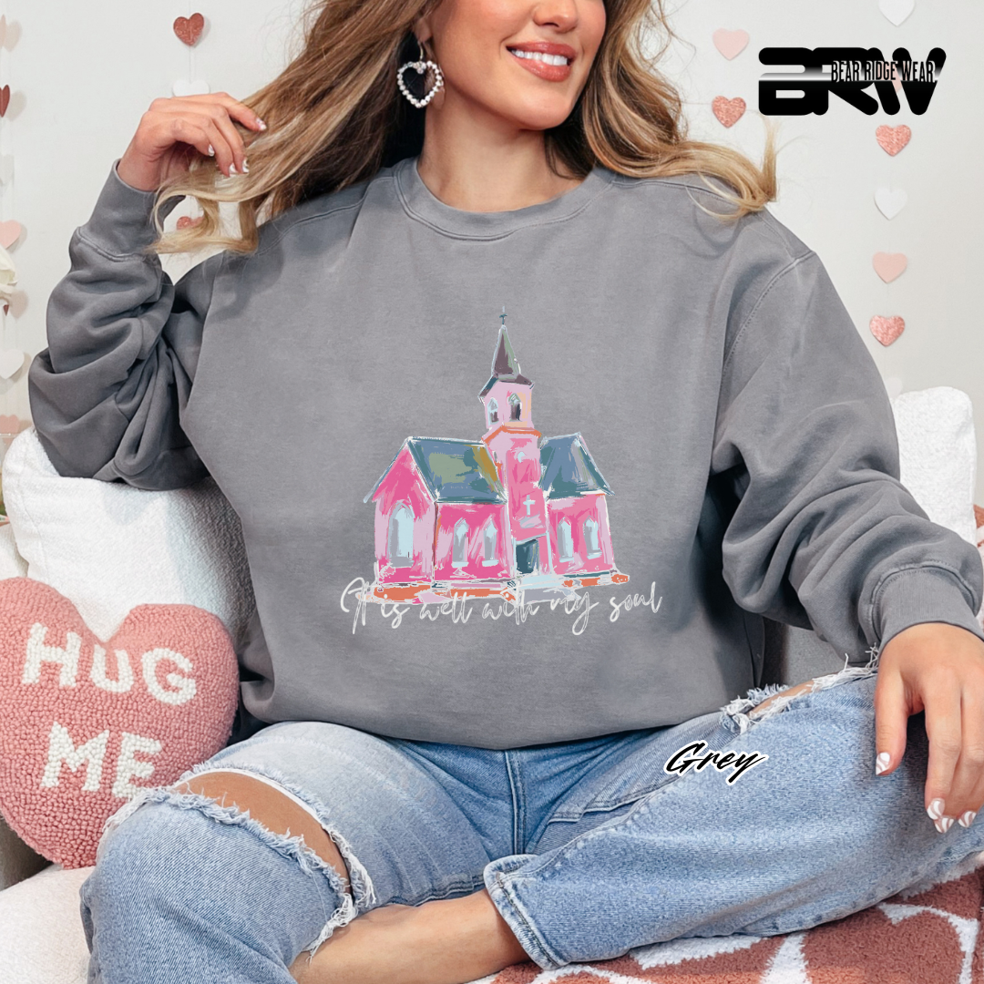 'It Is Well With My Soul' Faith Crewneck Sweatshirt