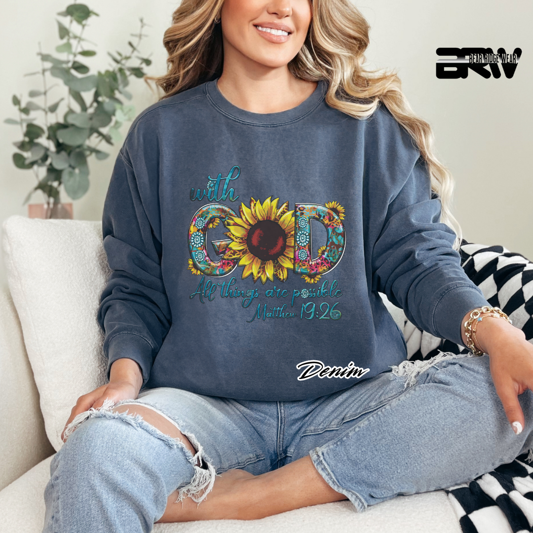 'With God All Things Are Possible' Long-Sleeve Faith Tee