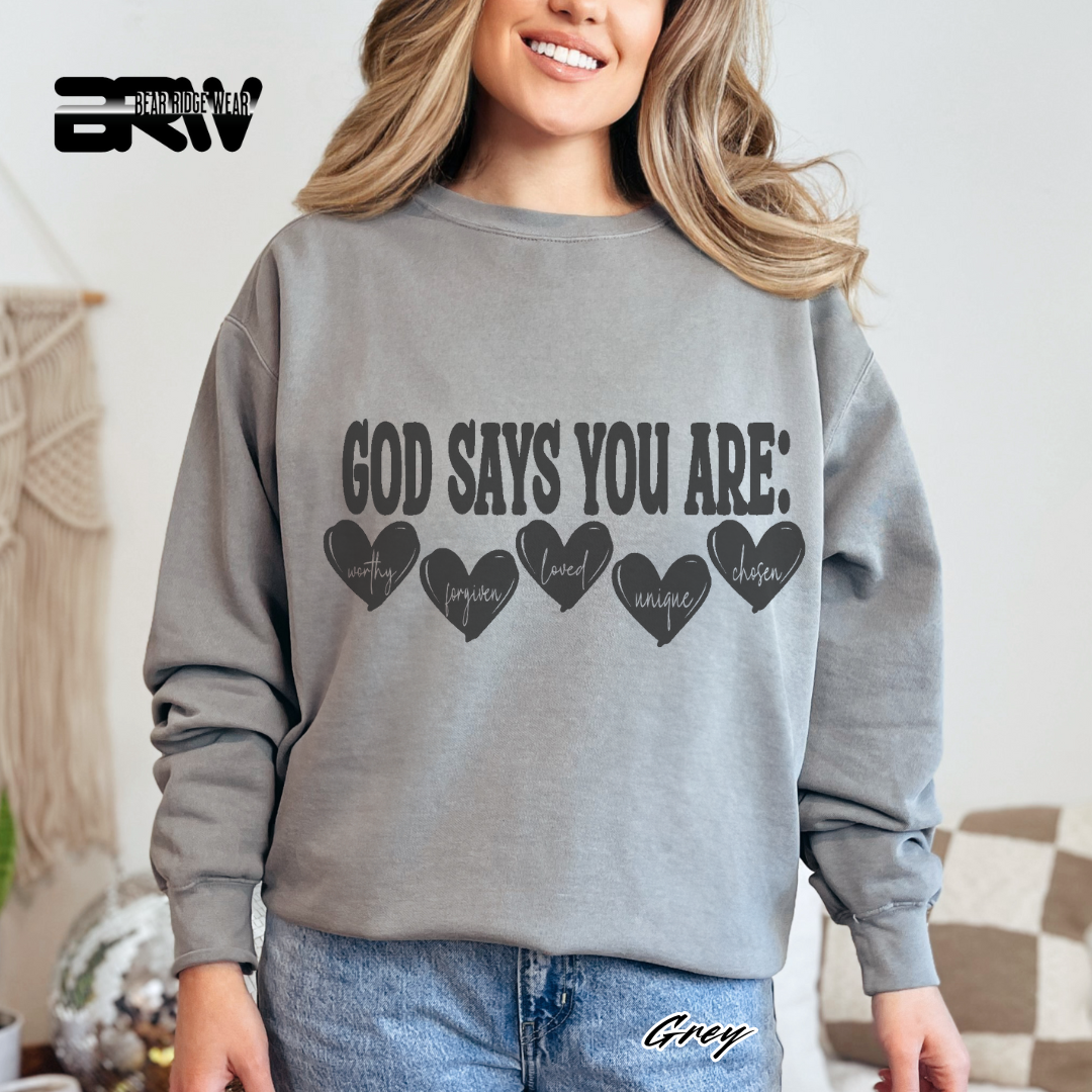 'God Says You Are' Faith Long-Sleeve Tee