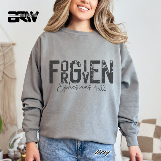 'Forgiven, Ephesians 4:32' Faith Crewneck Sweatshirt
