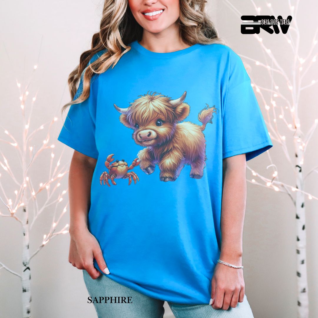 'Highland Cow-Crab' 3 Summer Tee