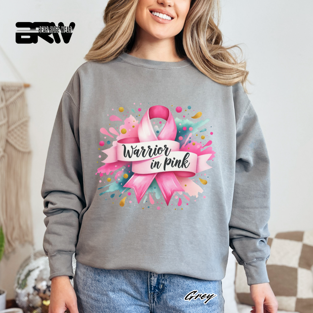 'Warrior In Pink' Awareness Crewneck Sweatshirt