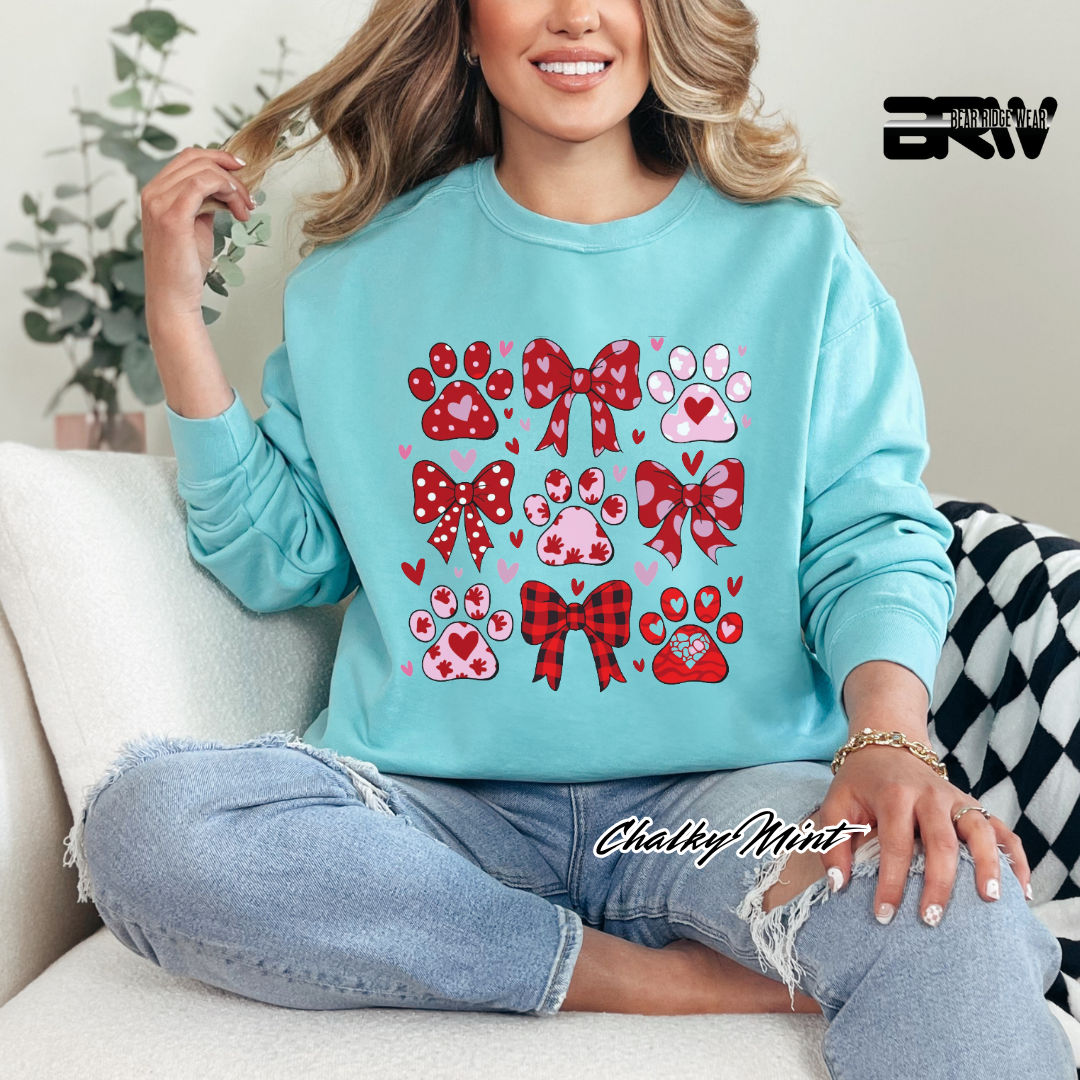 'Dog Paws and Ribbons' Long Sleeve Tee