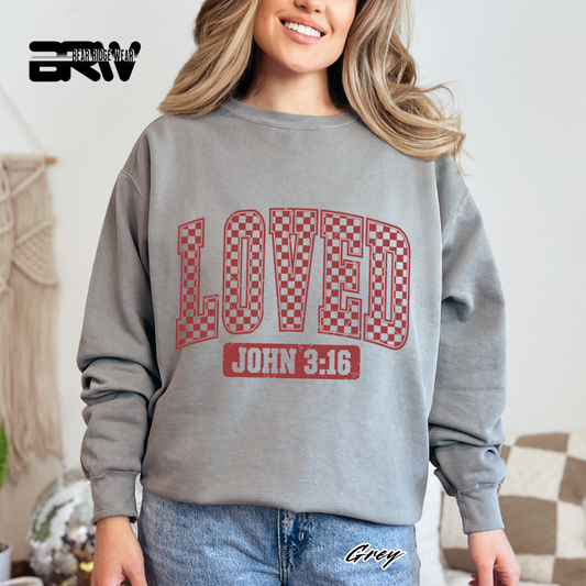 'Loved, John 3:16' Faith Crewneck Sweatshirt