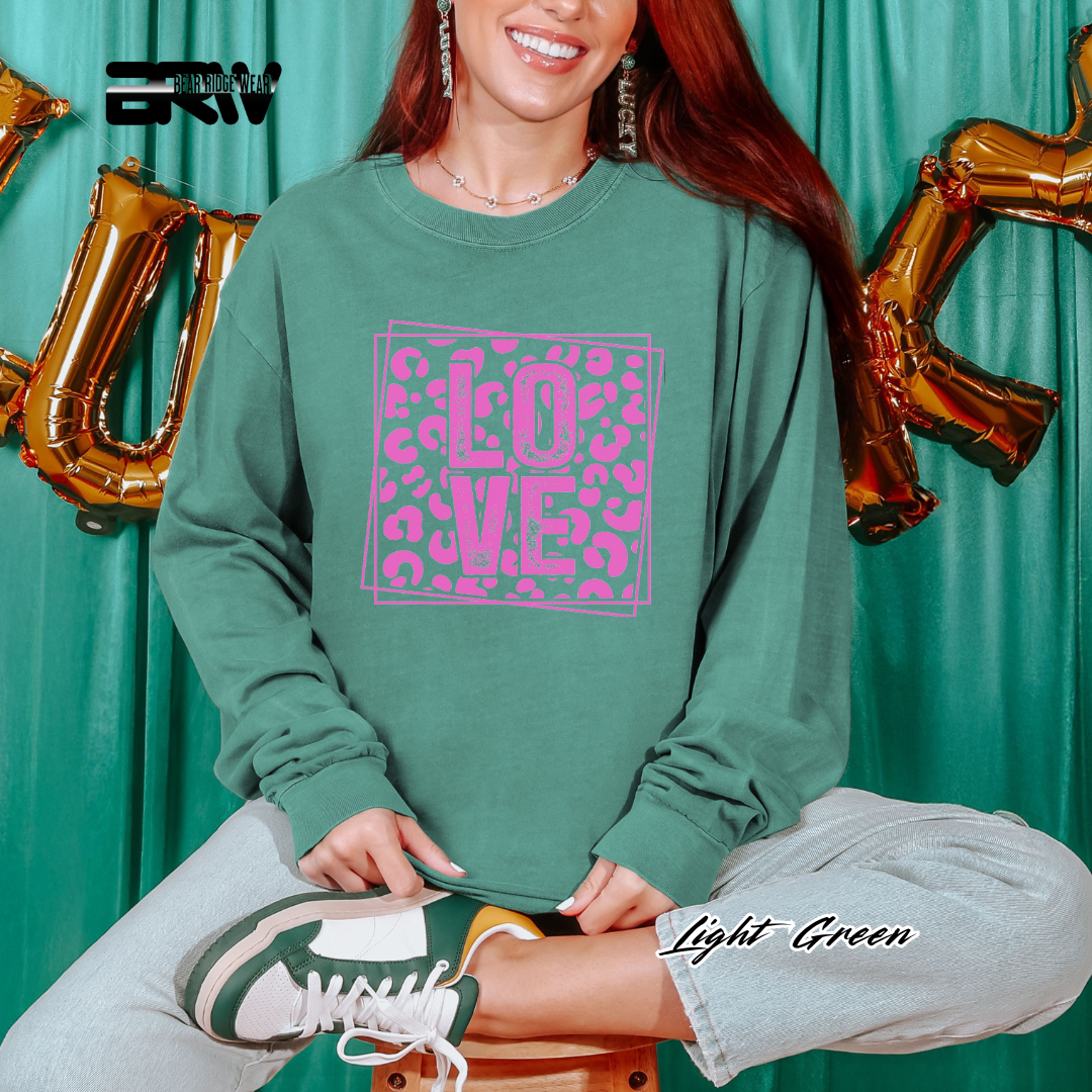 'Love' Leopard Long Sleeve Tee