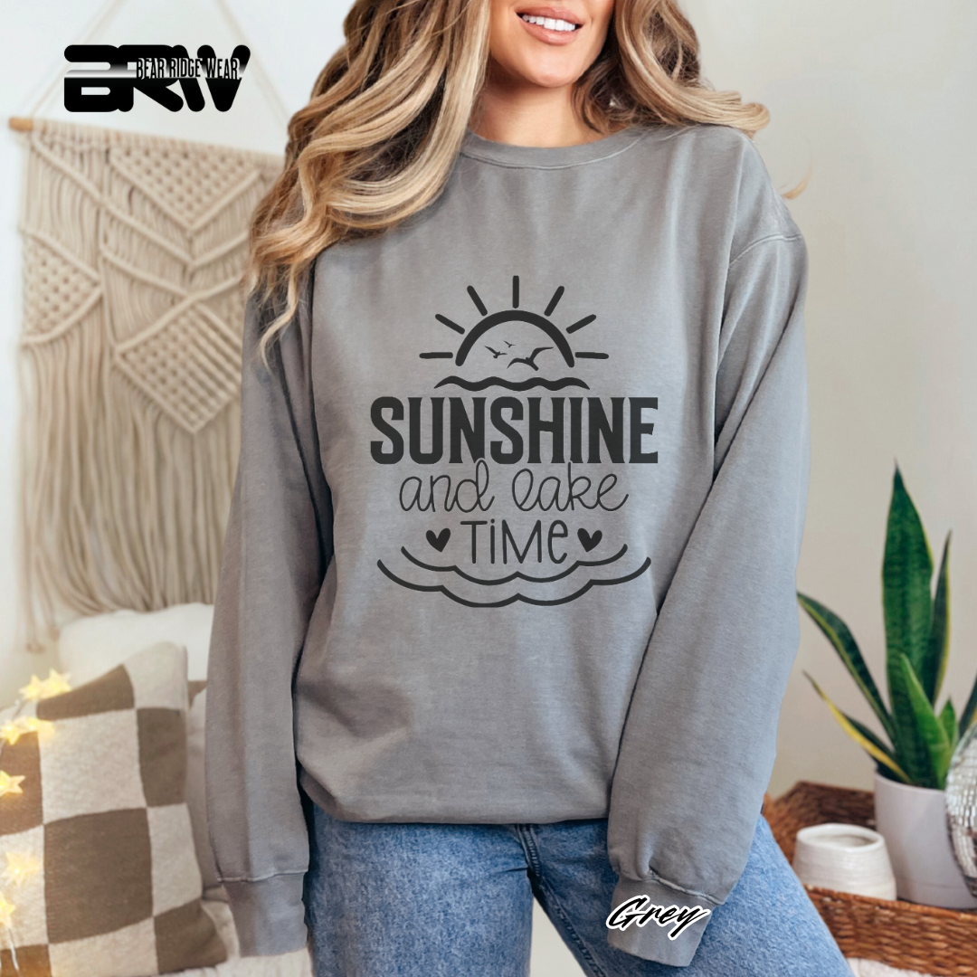 'Sunshine and Lake Time' Crewneck Sweatshirt
