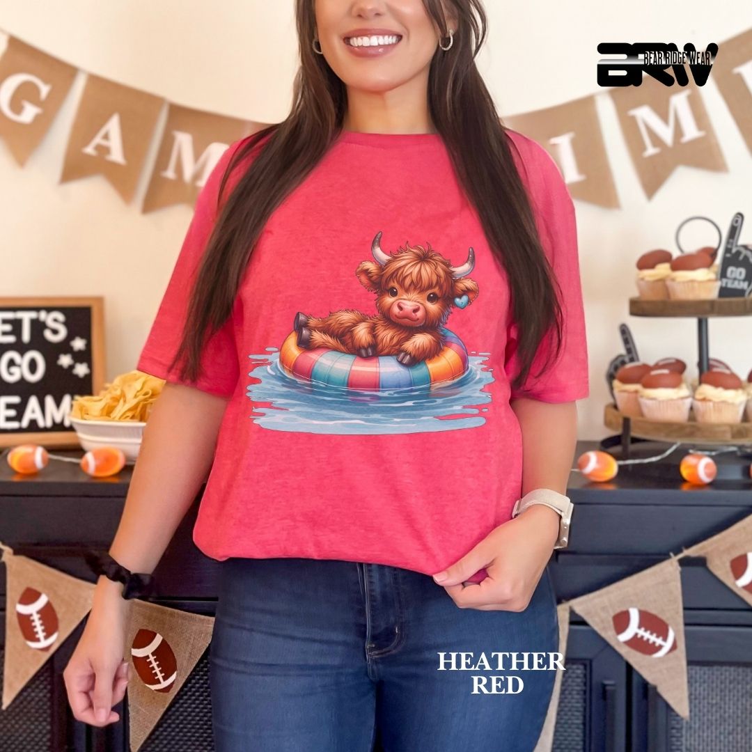 'Highland Cow- Float' 2 Summer Tee