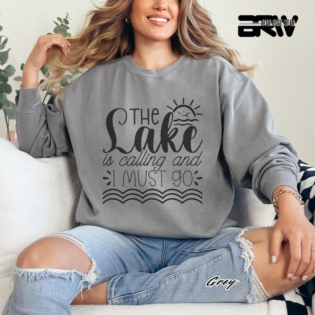 'The Lake Is Calling I Must Go' Crewneck Sweatshirt